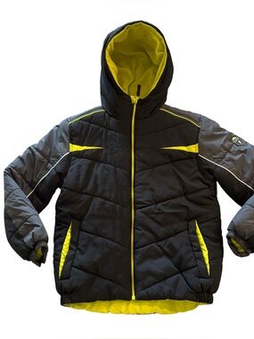 Protection System Big Kids 10/12 Puffer Jacket Winter Coat Black Gray